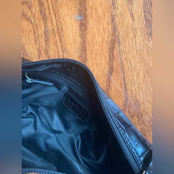 RALPH LAUREN Faux Croc Embossed Baguette Bag Mini Black - Picture 3 of 4